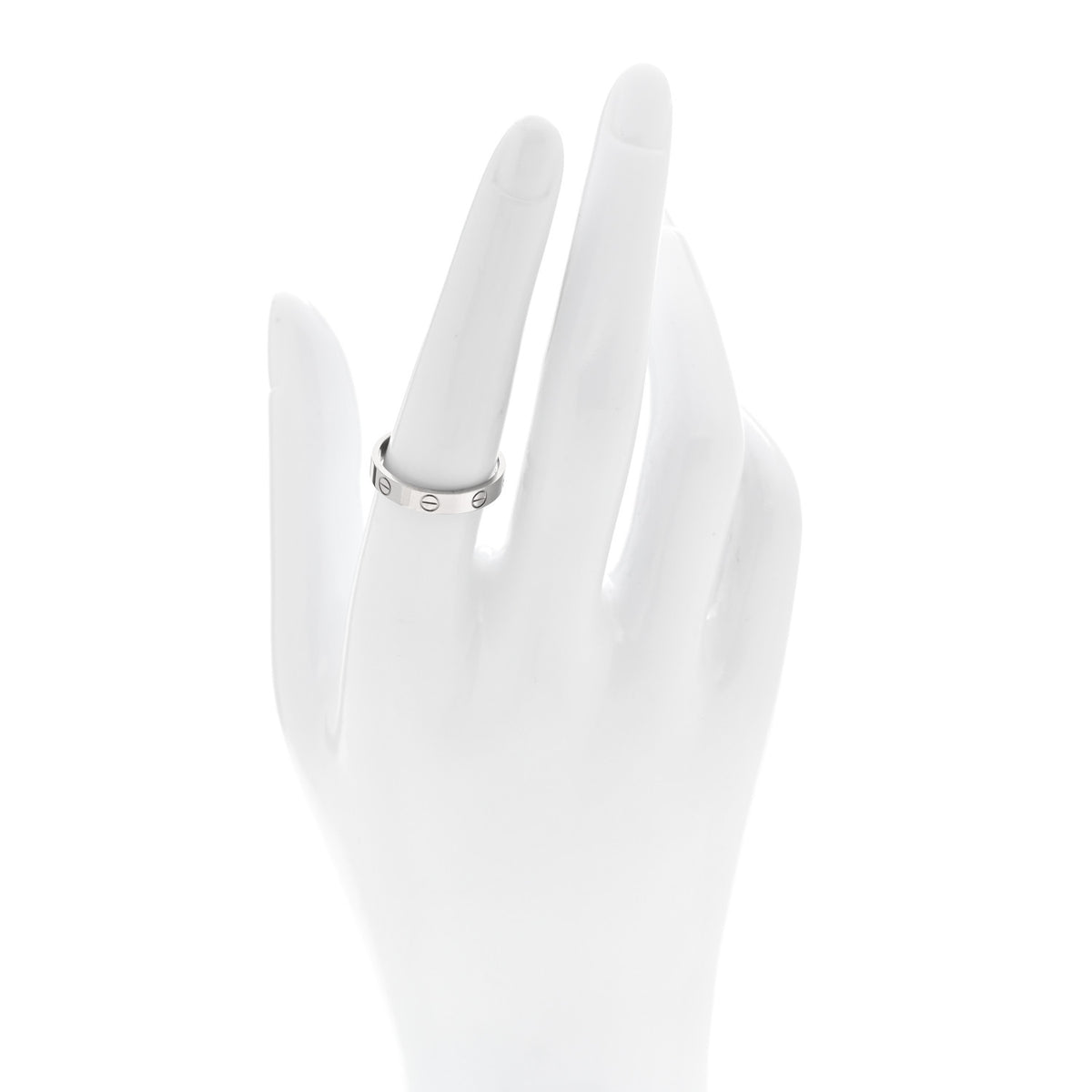 Cartier 18K White Gold 3.5mm LOVE Wedding Band Ring 55 7.25 2 of 5