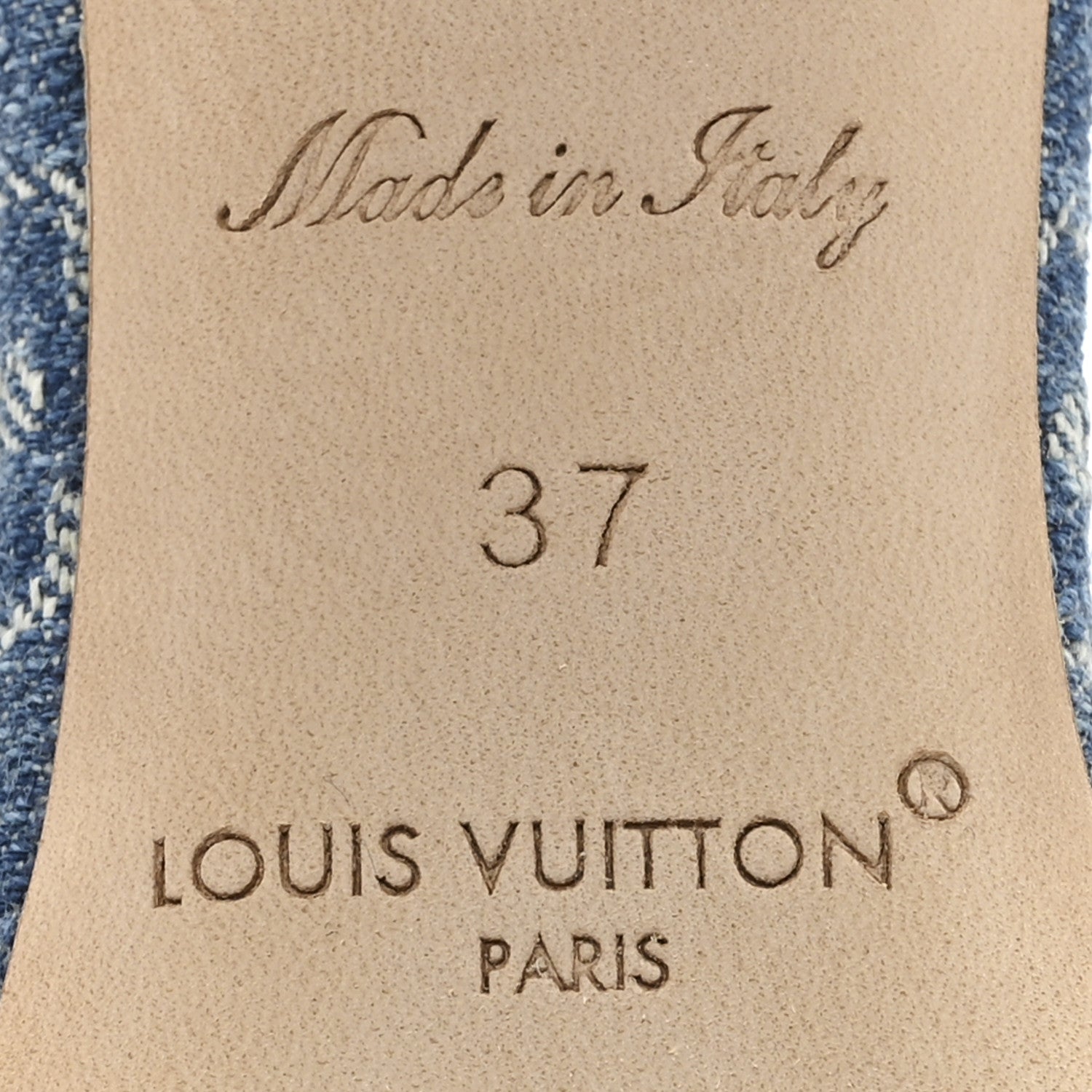 Louis Vuitton LV X TM Monogram Denim Cerises Lily Mules 37 Blue 9 of 9