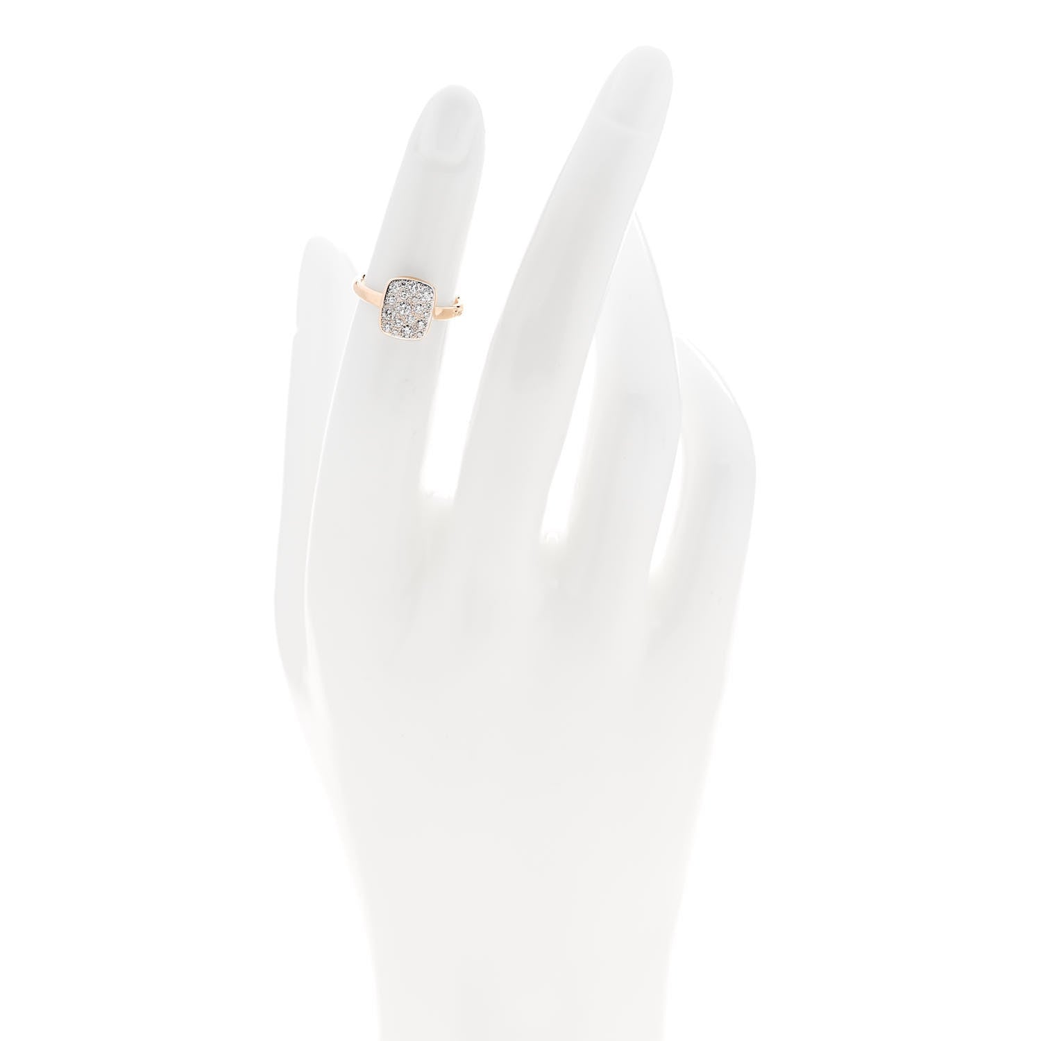 Pomellato 18K Rose Gold Diamond .30ctw Rectangular Sabbia Ring  44 3 2 of 8