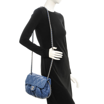 Chanel Washed Lambskin Chain Around Medium Messenger Blue 2 of 8