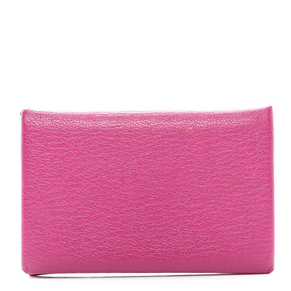 Hermes Chevre Chamkila Calvi Card Case Rose Pourpre 1 of 9