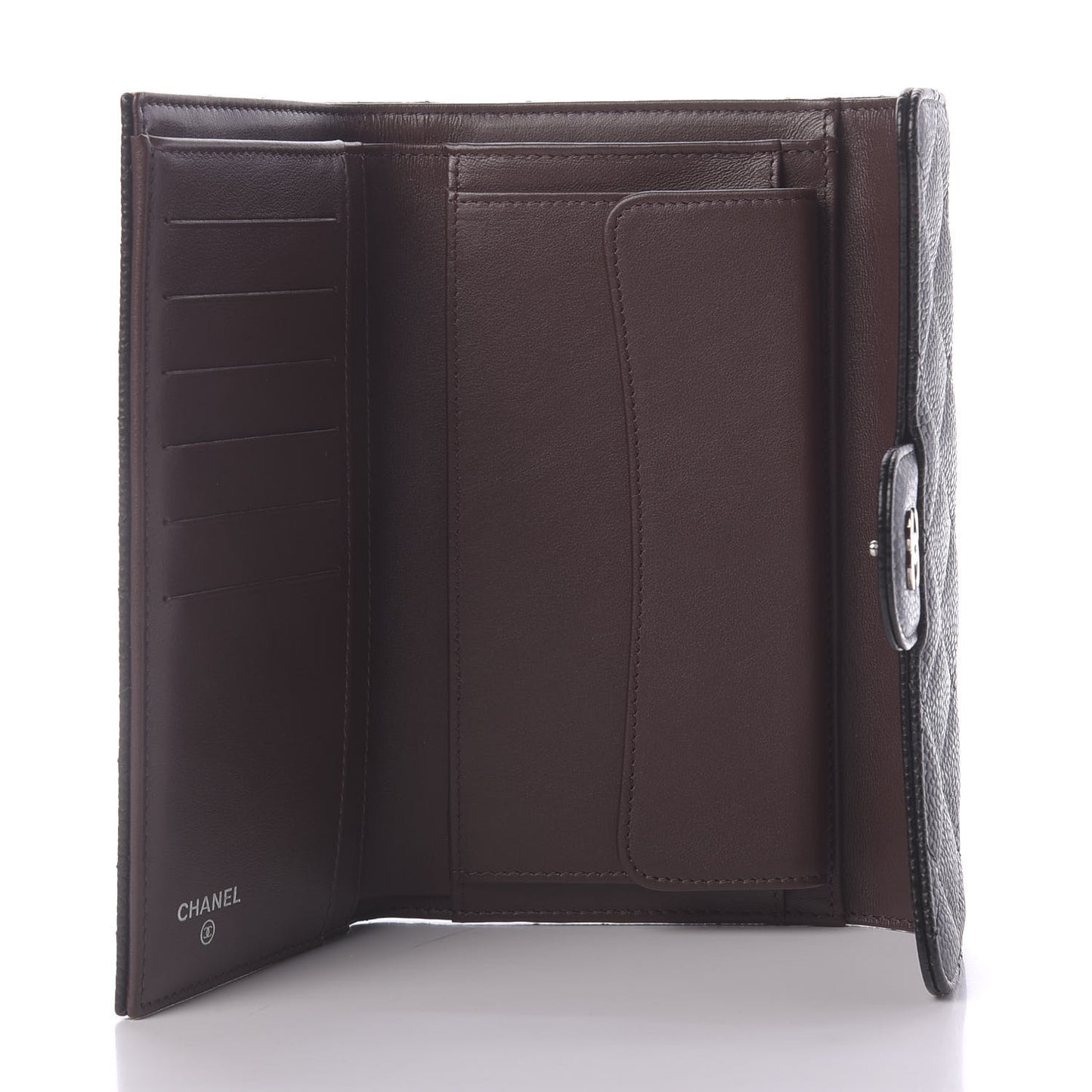 Caviar Quilted Large Flap Wallet Black
