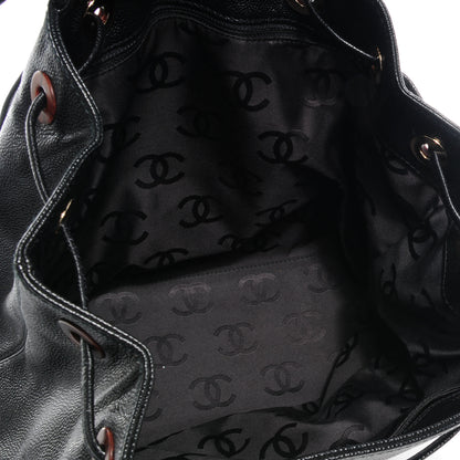 Chanel Caviar CC Drawstring Shoulder Bag Black 5 of 7