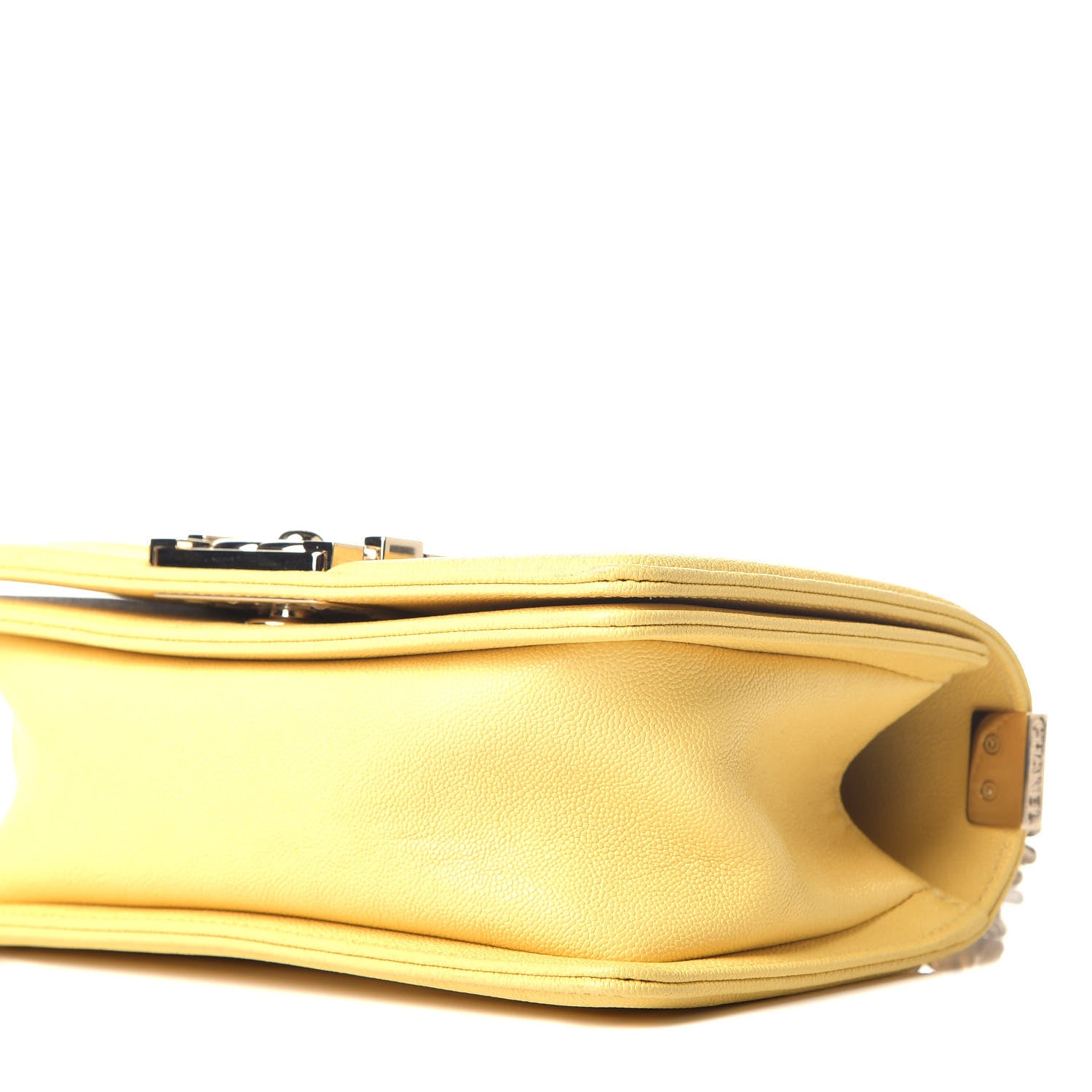 Chanel Caviar Chevron Quilted Small Boy Flap Yellow 9 of 9