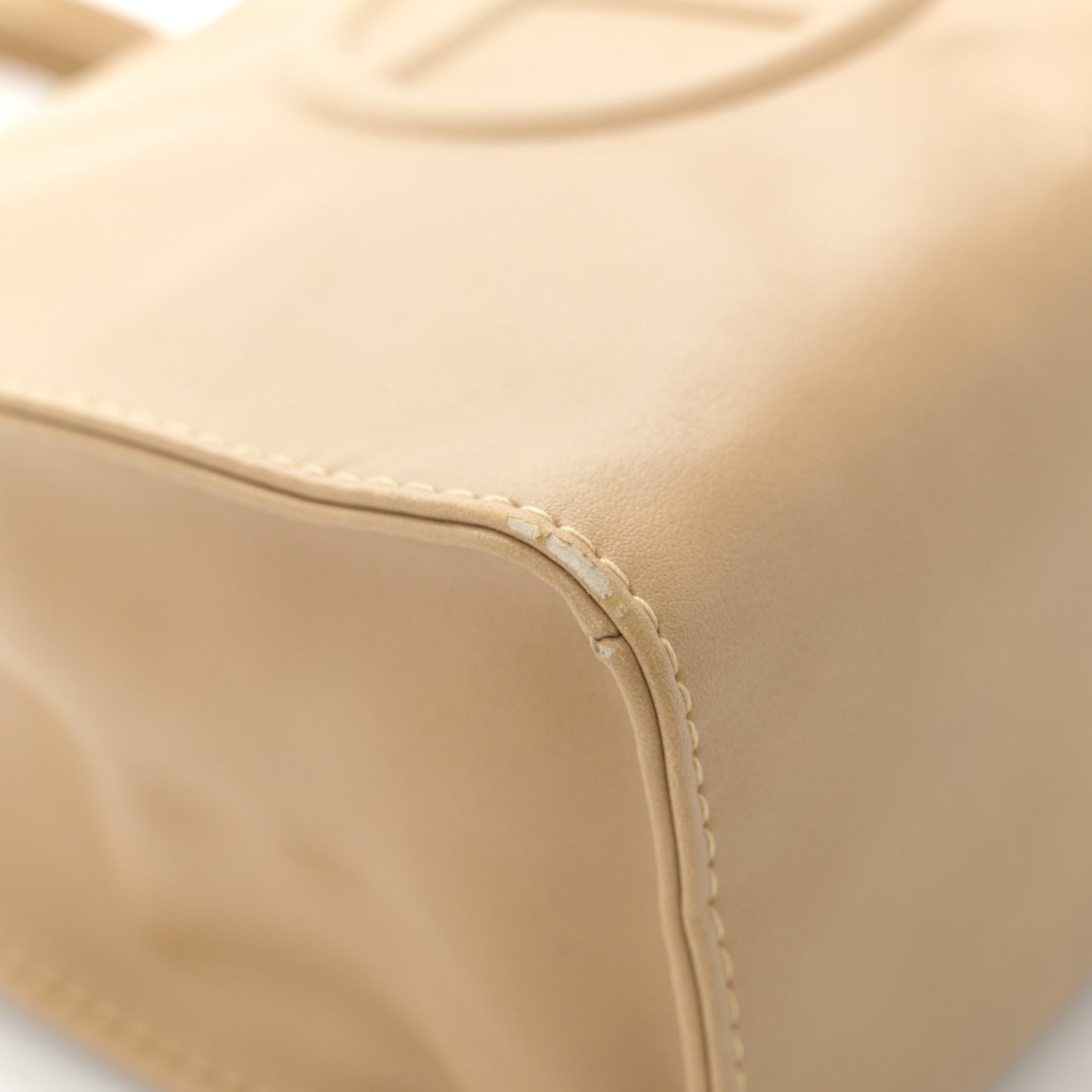 Vegan Leather Small Shopping Bag Cream
