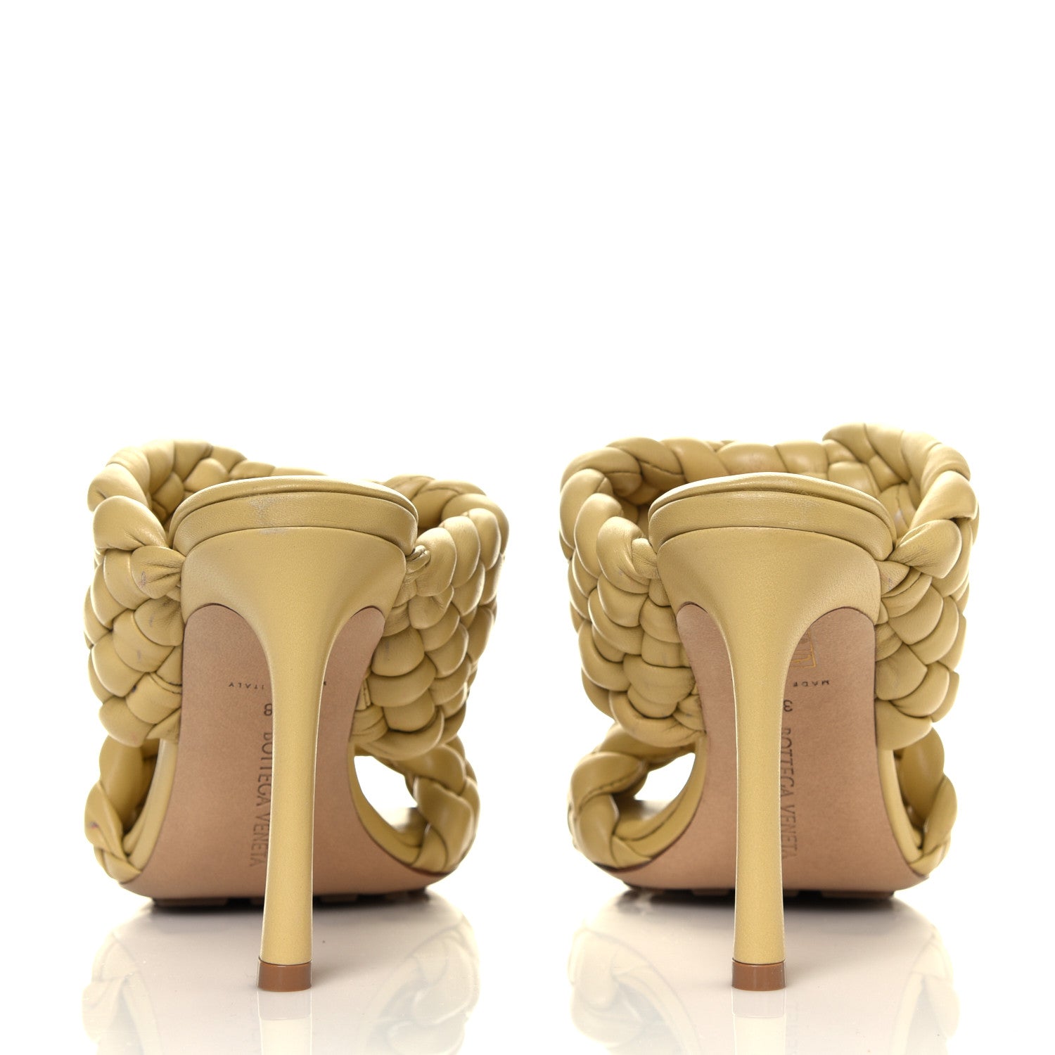Bottega Veneta Nappa Twisted Padded Intrecciato Curve Slide Sandals 38 Tapioca 5 of 6