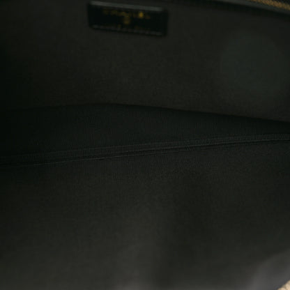 Chanel Calfskin Crocodile Embossed Graffiti 2.55 Large Cocodile Reissue Cosmetic Case Black Gold 5 of 11