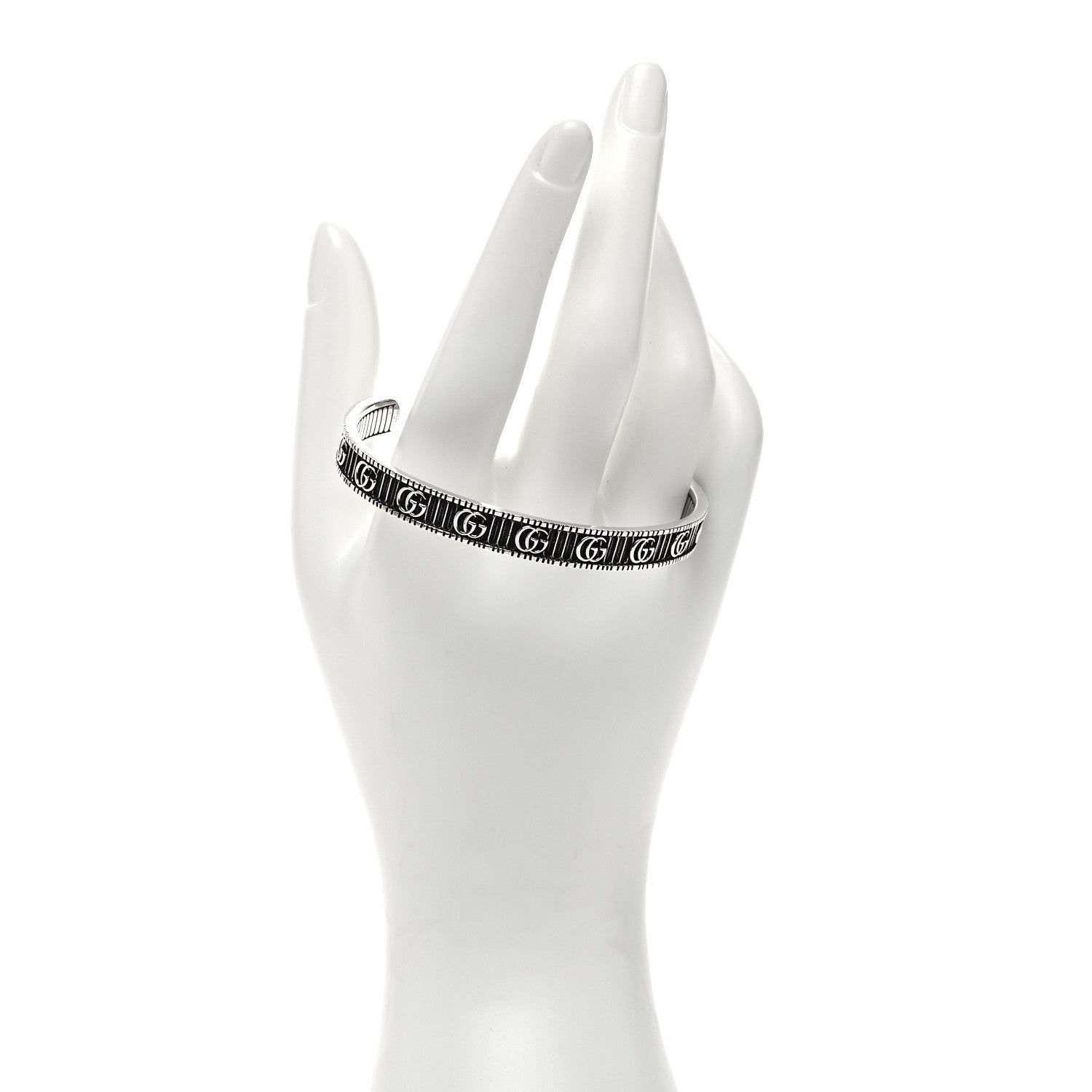 Gucci Sterling Silver Double G Marmont Cuff Bracelet 3 of 8