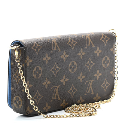 Louis Vuitton Monogram 2021 Christmas Animation China Wall Pochette Felicie Chain Wallet Myosotis Blue 4 of 7