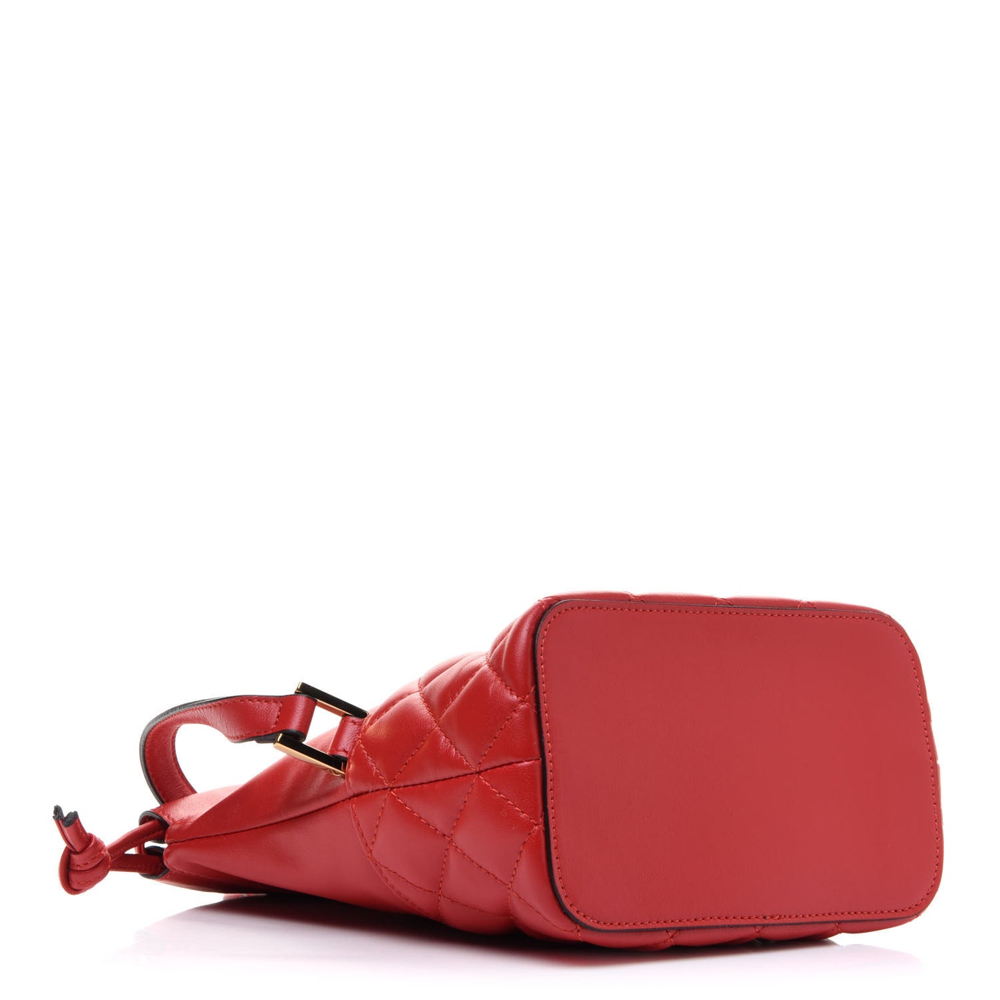 Nappa Quilted Medusa Bucket Bag Red