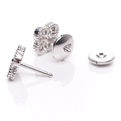 Van Cleef & Arpels 18K White Gold Diamond Sweet Alhambra Earrings 4 of 4