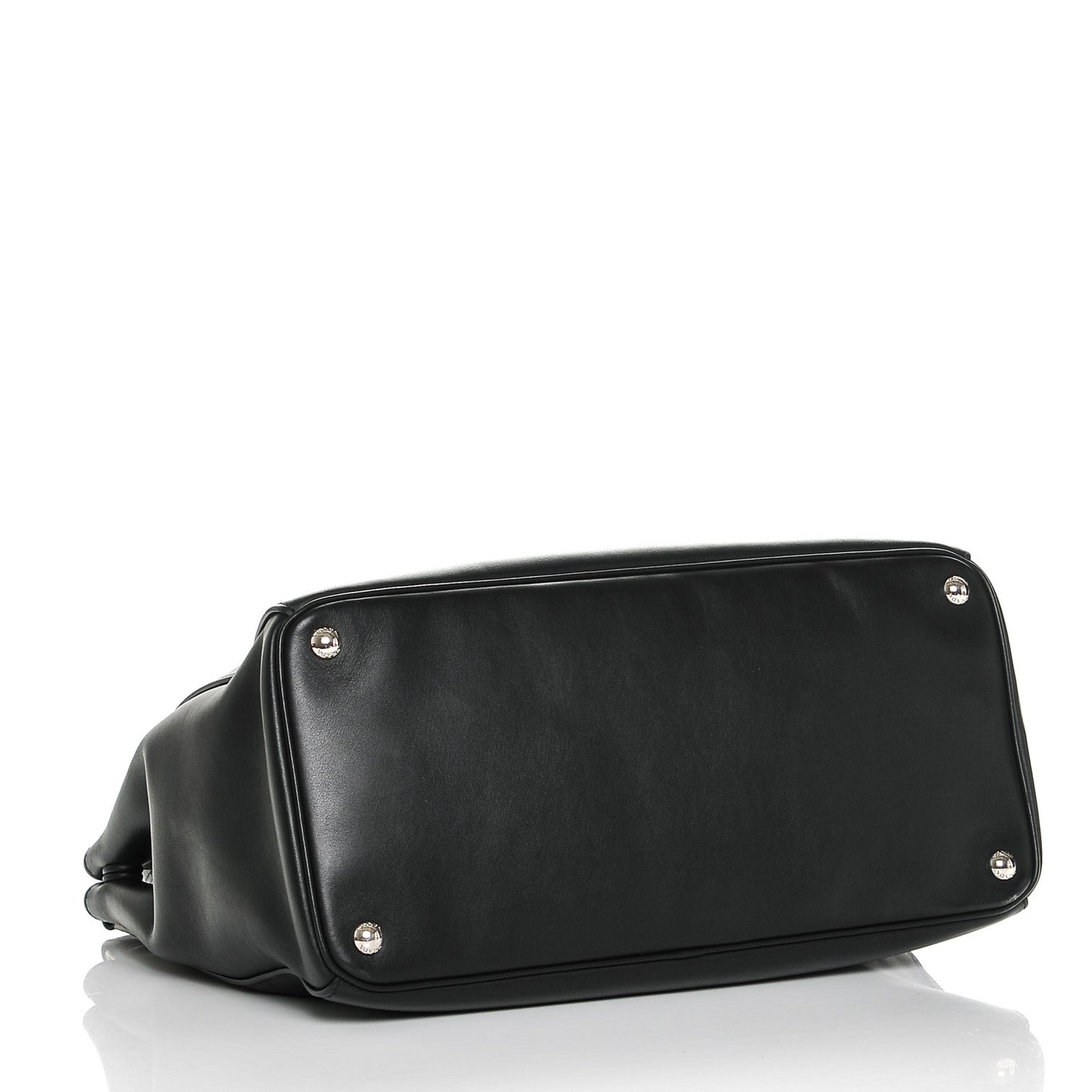 City Calf Bi-Color Medium Galleria Double Zip Tote Black Celeste