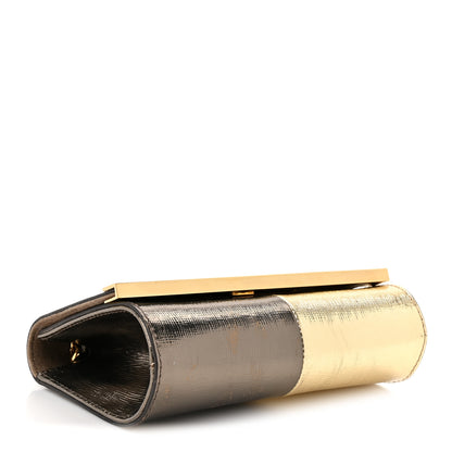Fendi Vitello Mirror Elite Bi-Color Mini Rush Clutch Bronze Gold 4 of 11