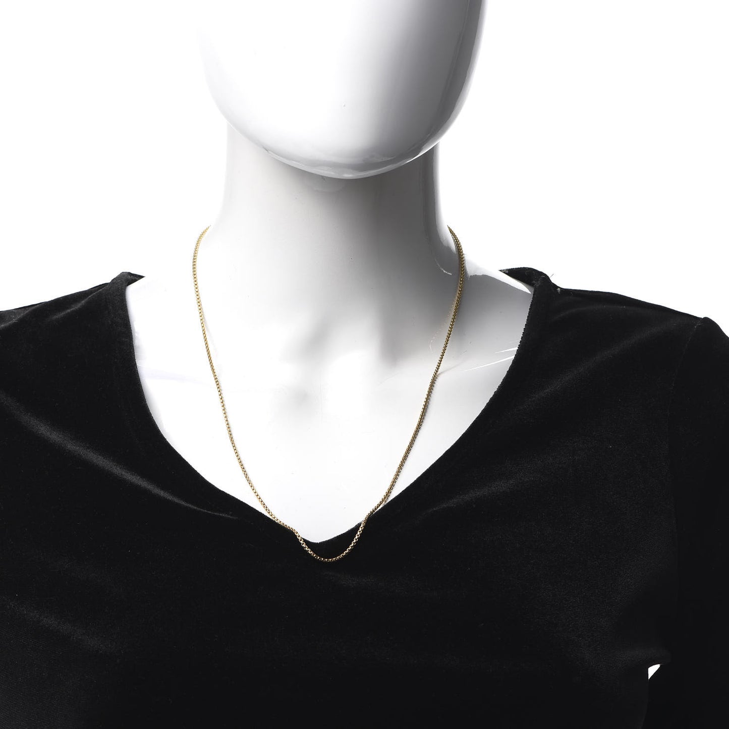 18K Yellow Gold 1.7mm Box Chain Necklace 22"
