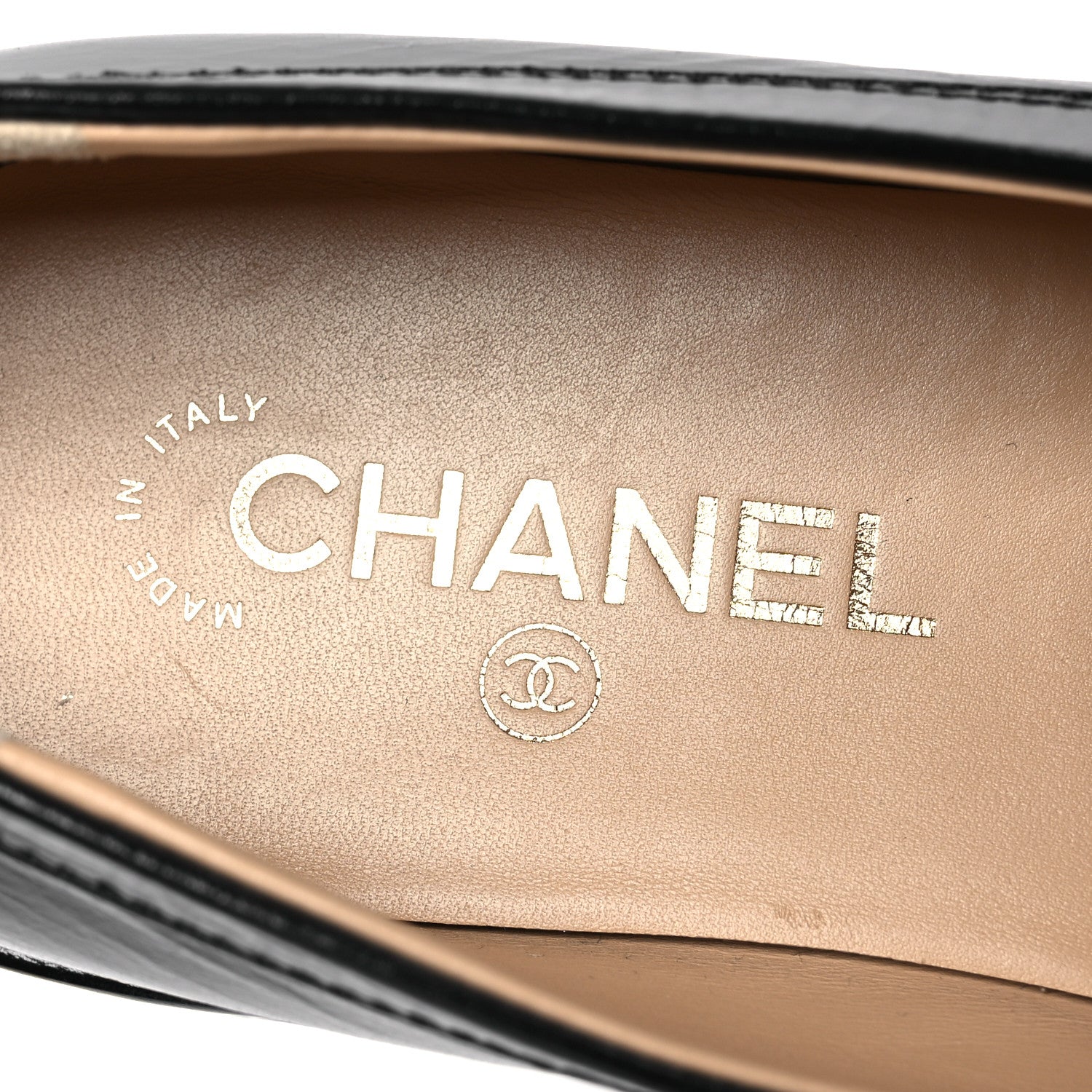 Chanel Shiny Crumpled Calfskin CC Mocassin Loafers 39 Black 9 of 11