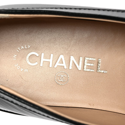 Chanel Shiny Crumpled Calfskin CC Mocassin Loafers 39 Black 9 of 11