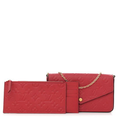 Louis Vuitton Empreinte Pochette Felicie Chain Wallet Scarlet 3 of 15