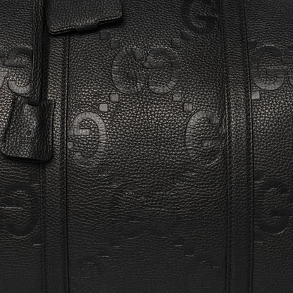 Gucci Piuma Calfskin Jumbo GG Embossed Large Duffle Bag Black 7 of 12