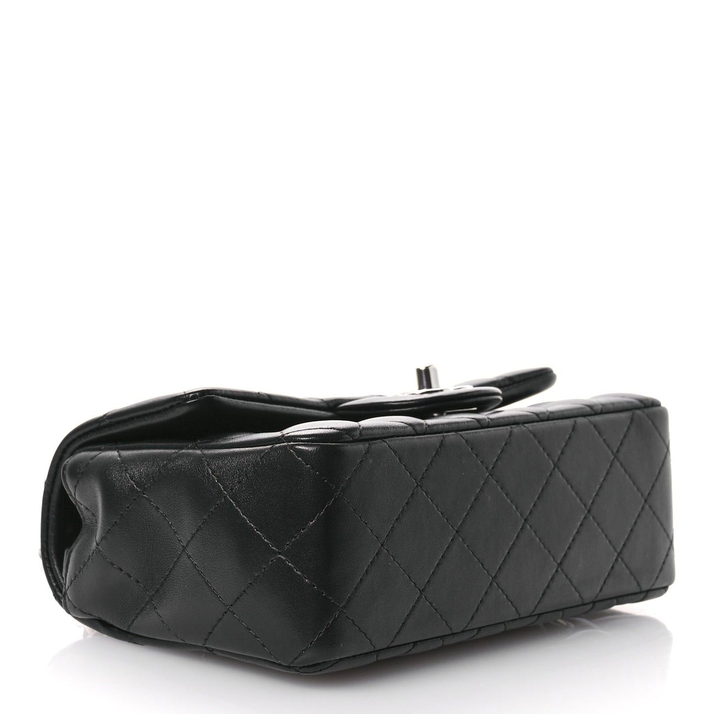 Lambskin Quilted Mini Rectangular Flap Black