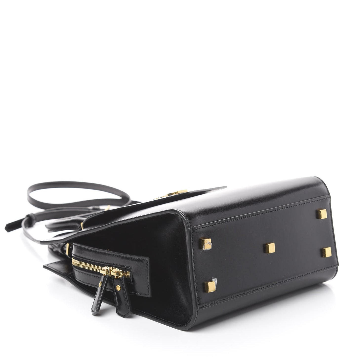 Shiny Calfskin Small Uptown Tote Black