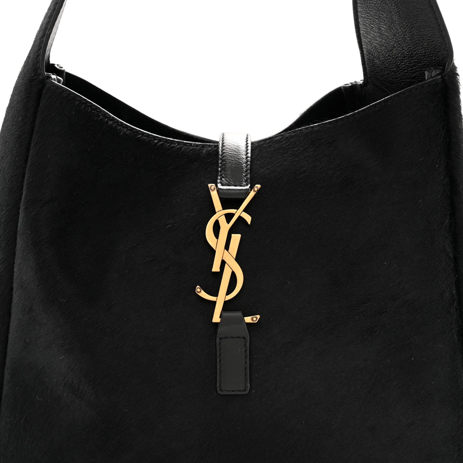 Saint Laurent Calf Hair Small Le 5 A 7 Soft Hobo Black 9 of 11