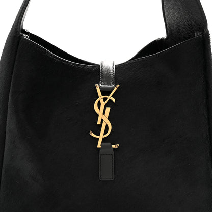 Saint Laurent Calf Hair Small Le 5 A 7 Soft Hobo Black 9 of 11
