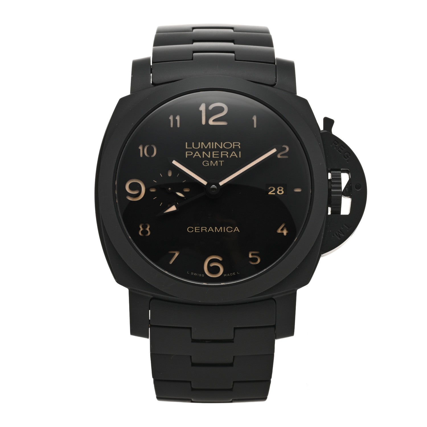 Panerai Titanium Ceramic 44mm Luminor Marina 1950 3 Days GMT Tuttonero Automatic Watch Black PAM00438 1 of 5