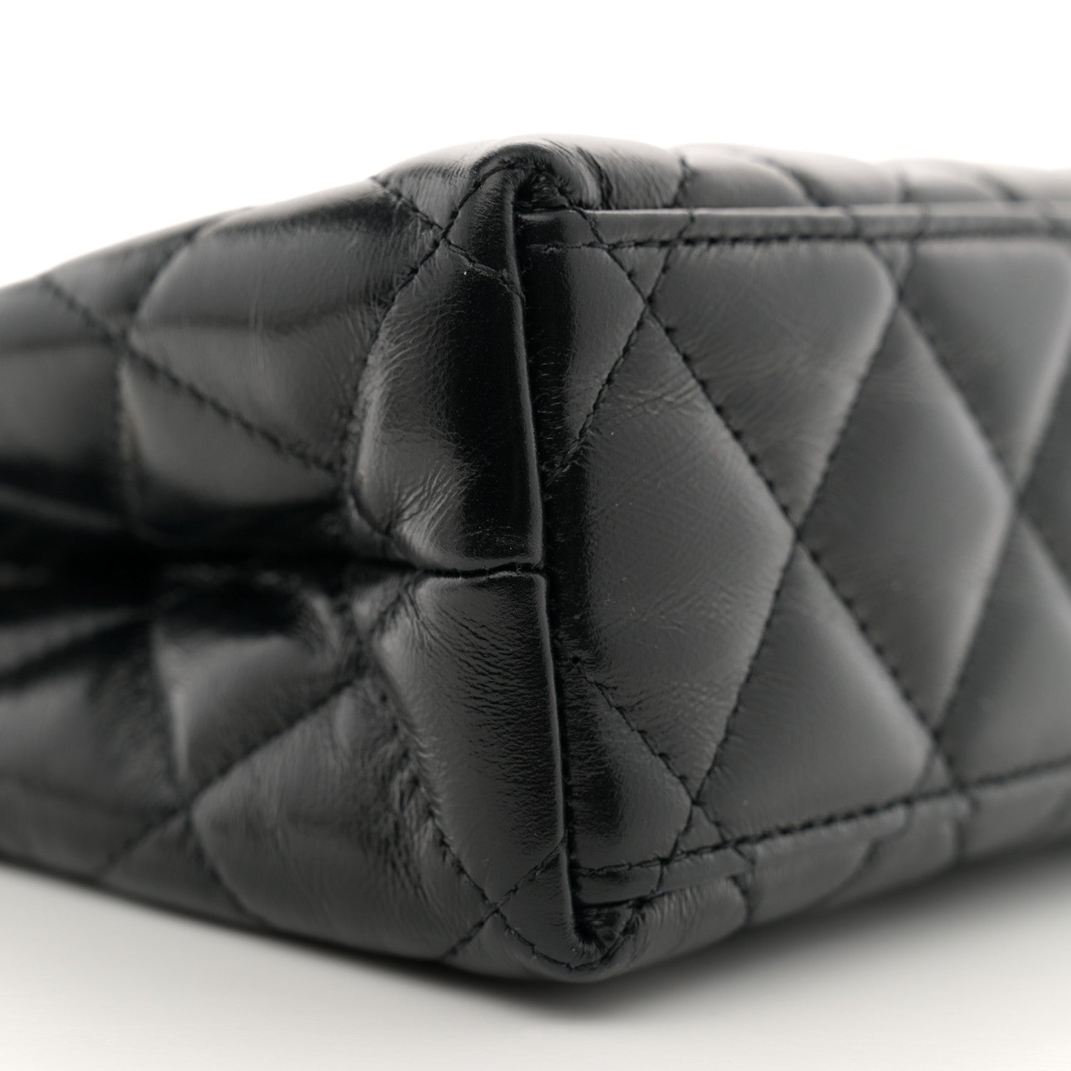 Chanel Shiny Aged Calfskin Quilted Nano Kelly Shopper Black 9 of 11