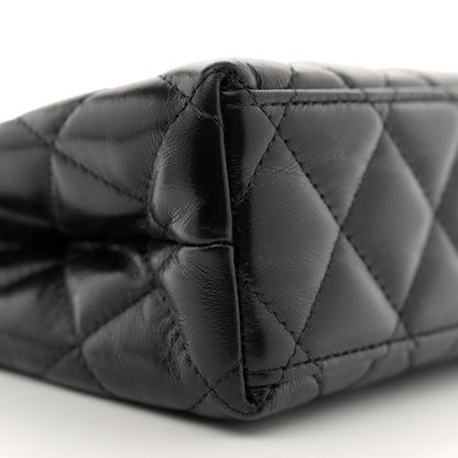 Chanel Shiny Aged Calfskin Quilted Nano Kelly Shopper Black 9 of 11