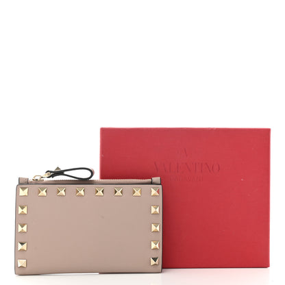 Valentino Garavani Calfskin Rockstud Coin Purse Card Holder Light Pink 7 of 7