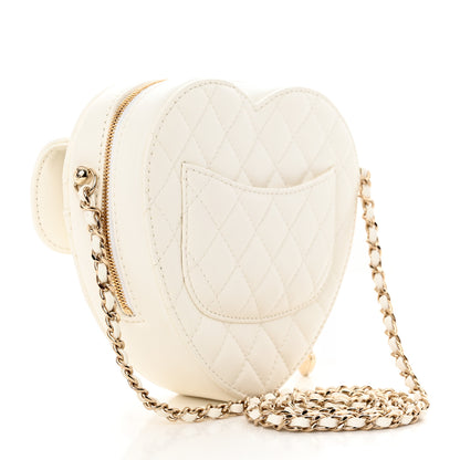 Chanel Lambskin Quilted CC In Love Heart Bag White 3 of 13