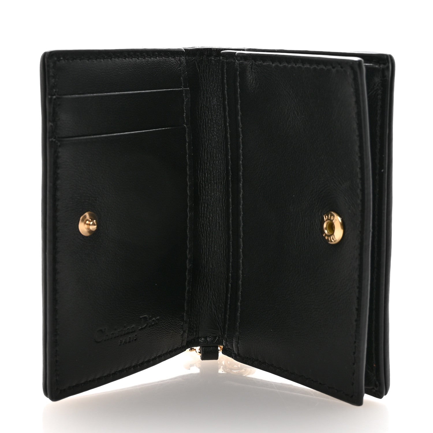 Christian Dior Lambskin Cannage Small Lady Dior Flap Card Holder Black 5 of 8