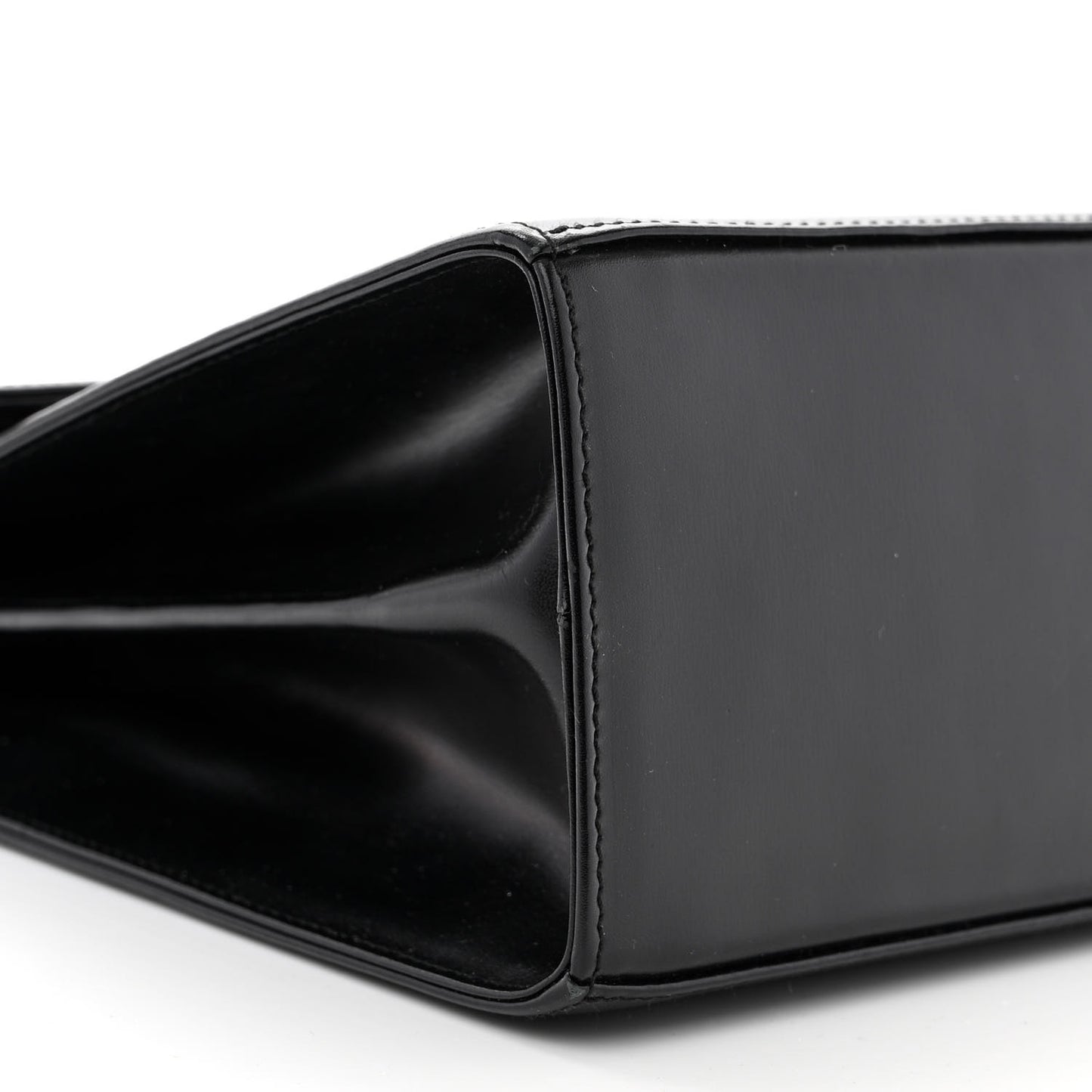Brushed Off Calfskin Small Iconic Top Handle Black