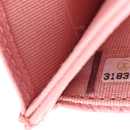Chanel Caviar Quilted Flap Card Holder Wallet Pink 8 of 8