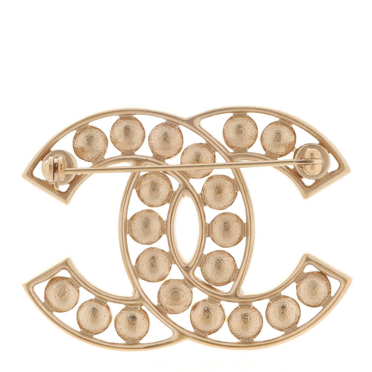 Chanel Pearl CC Brooch Light Gold 3 of 5