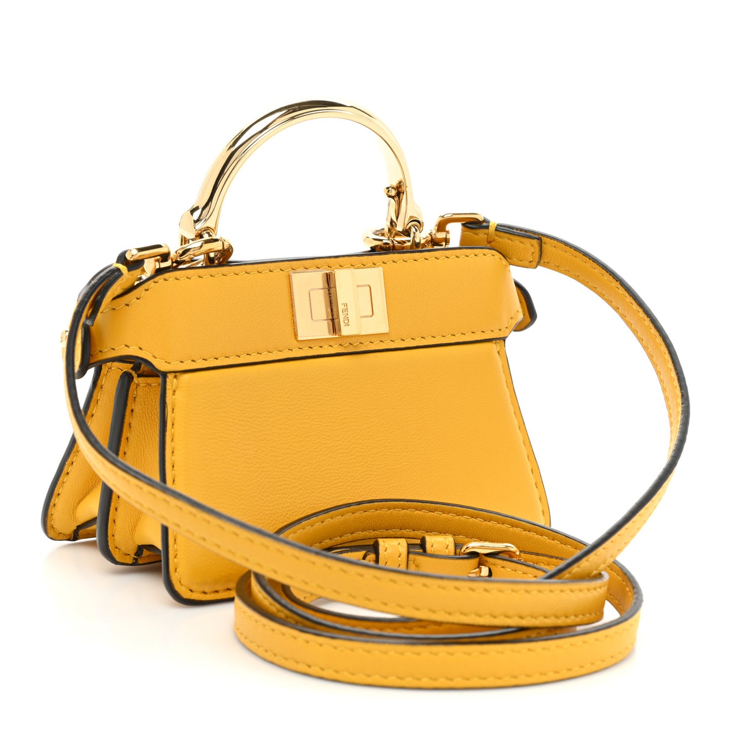 Shiny Nappa Nano Peekaboo Maxi Handle Satchel Mimosa