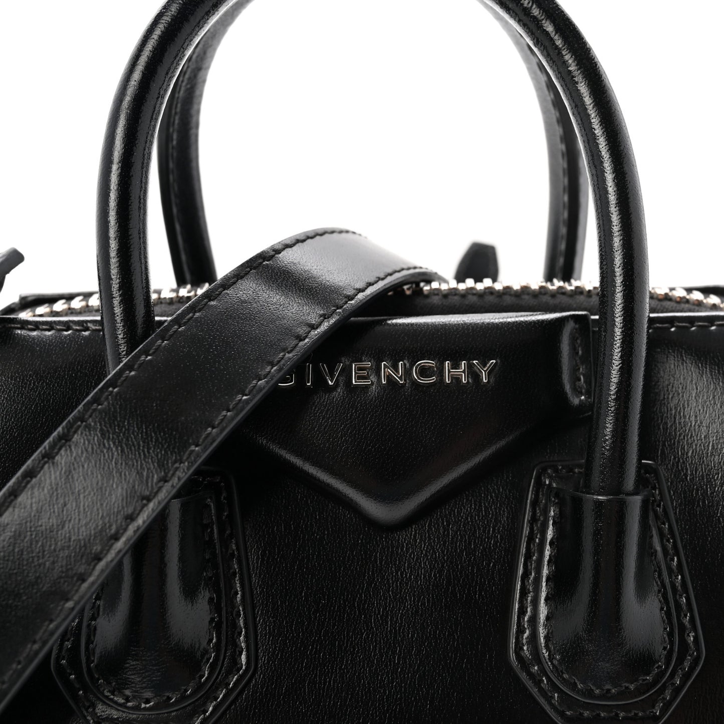 Shiny Lord Calfskin Mini Antigona Black