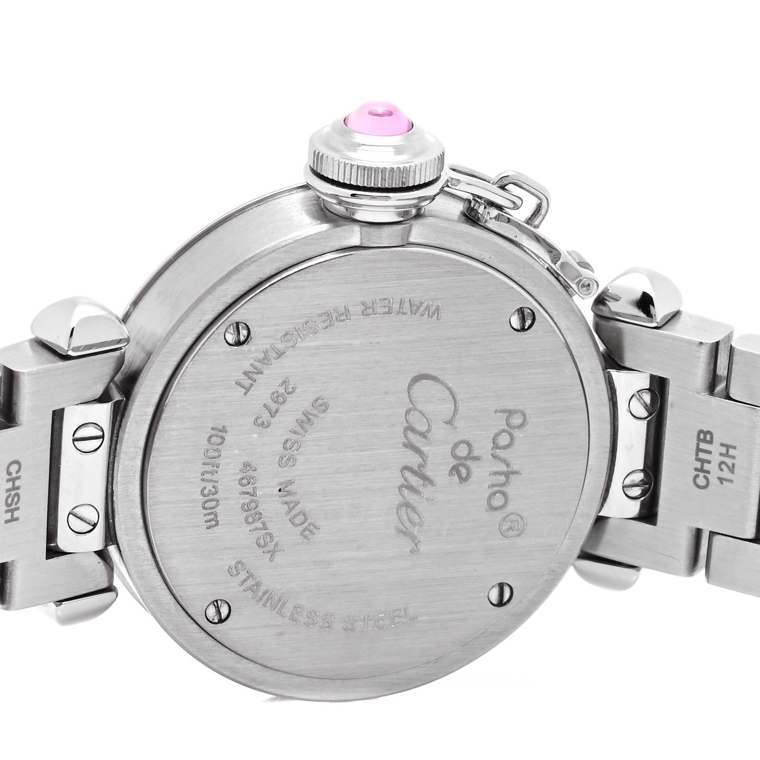 Cartier Stainless Steel 27mm Miss Pasha Quartz Watch Pink 4 of 5