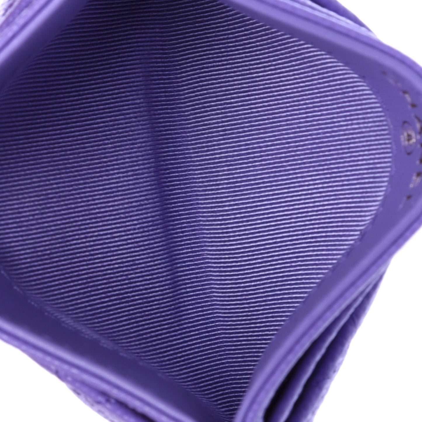 Caviar Quilted Card Holder Purple