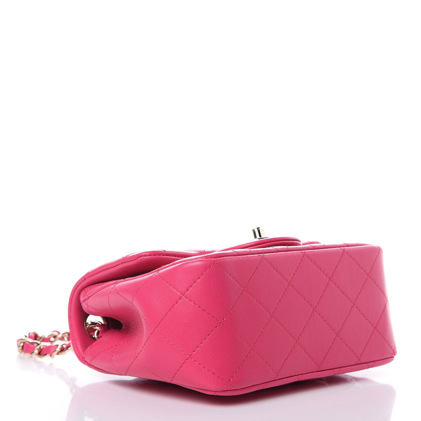 Lambskin Quilted Mini Square Flap Fuchsia
