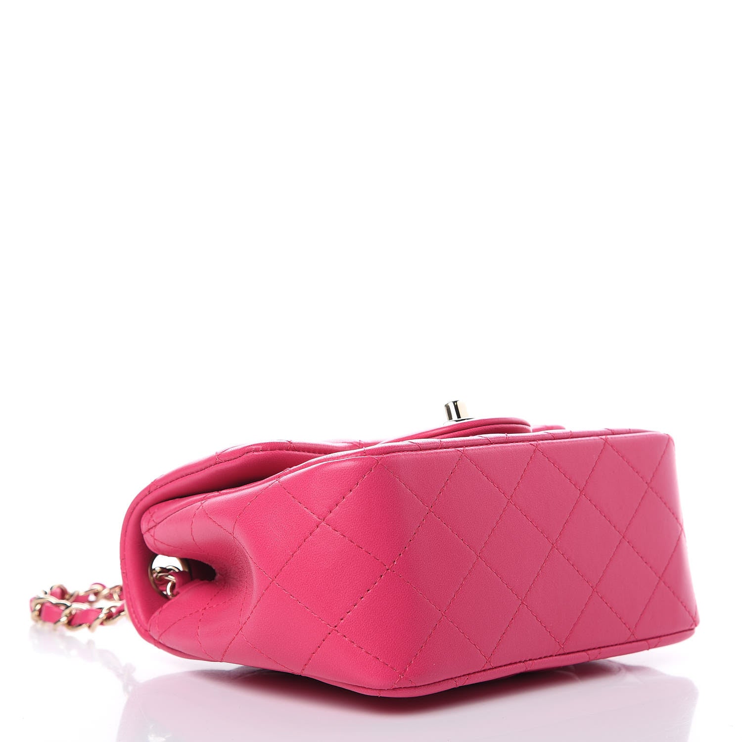 Chanel Lambskin Quilted Mini Square Flap Fuchsia 4 of 9