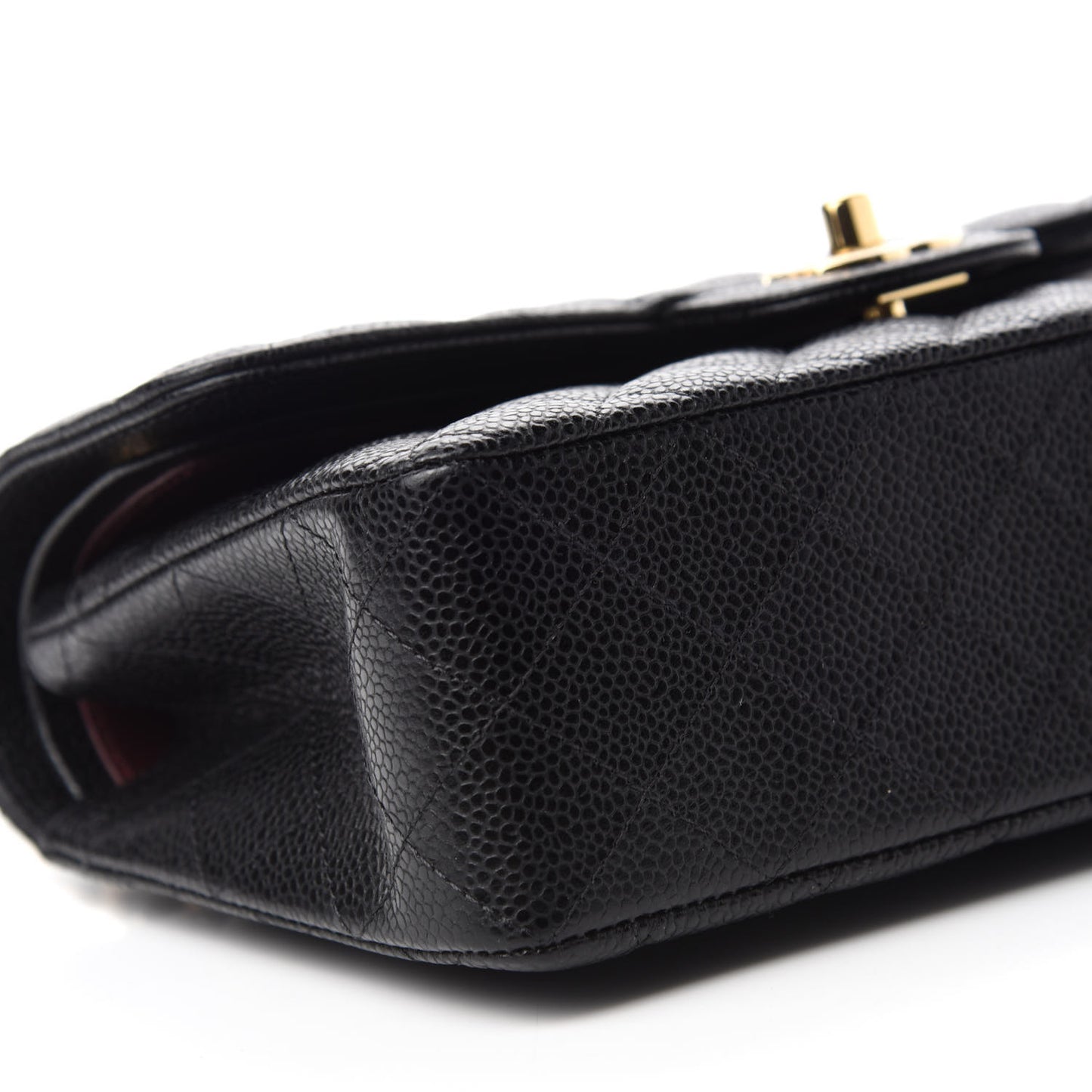 Caviar Quilted Small Double Flap Black