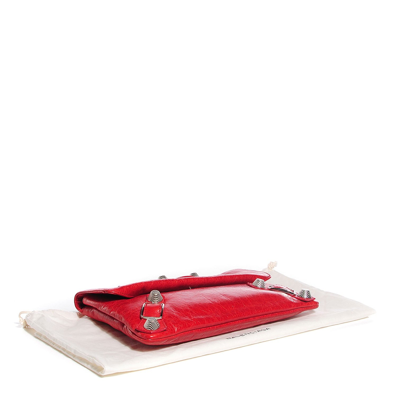 Balenciaga Chevre Giant 21 Silver Hardware Envelope Clutch Tomate 4 of 9