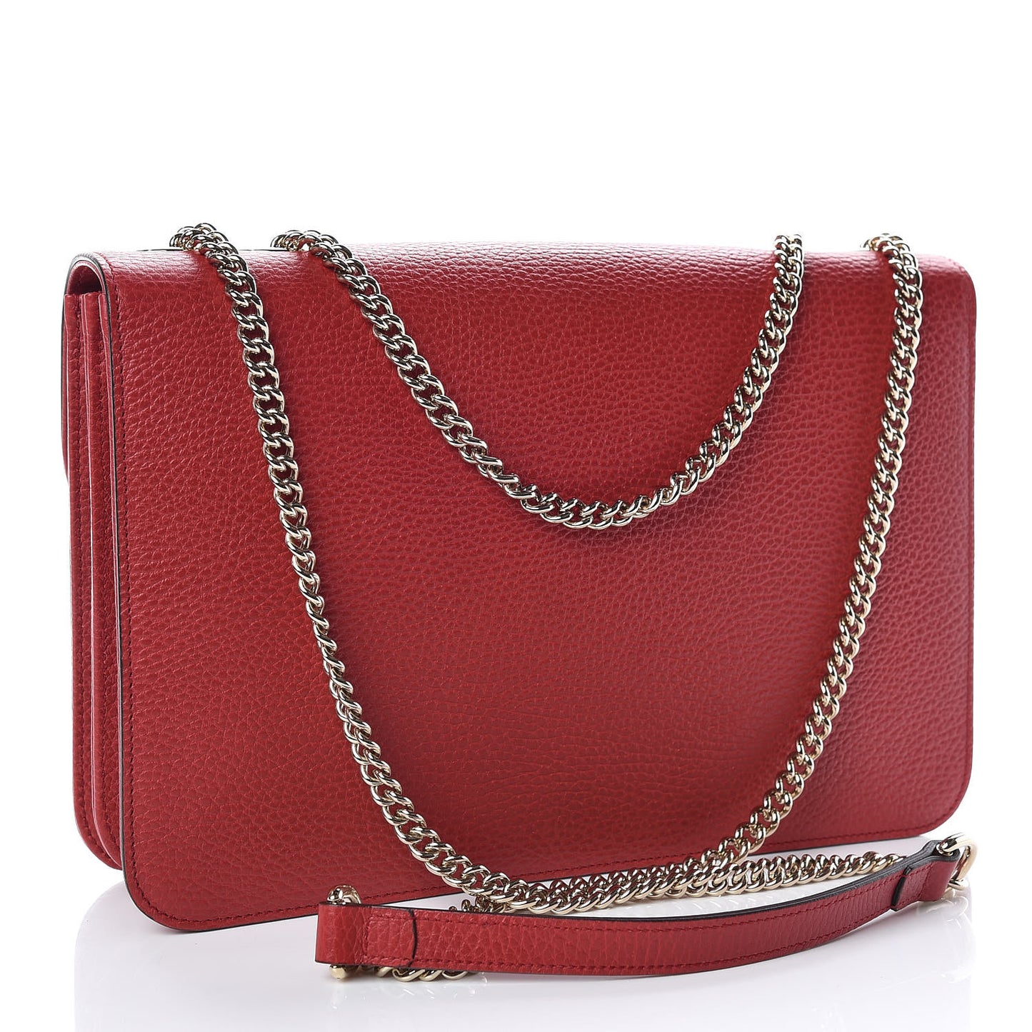 Dollar Calfskin Interlocking G Shoulder Bag Red