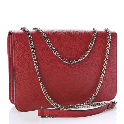 Gucci Dollar Calfskin Interlocking G Shoulder Bag Red 4 of 10