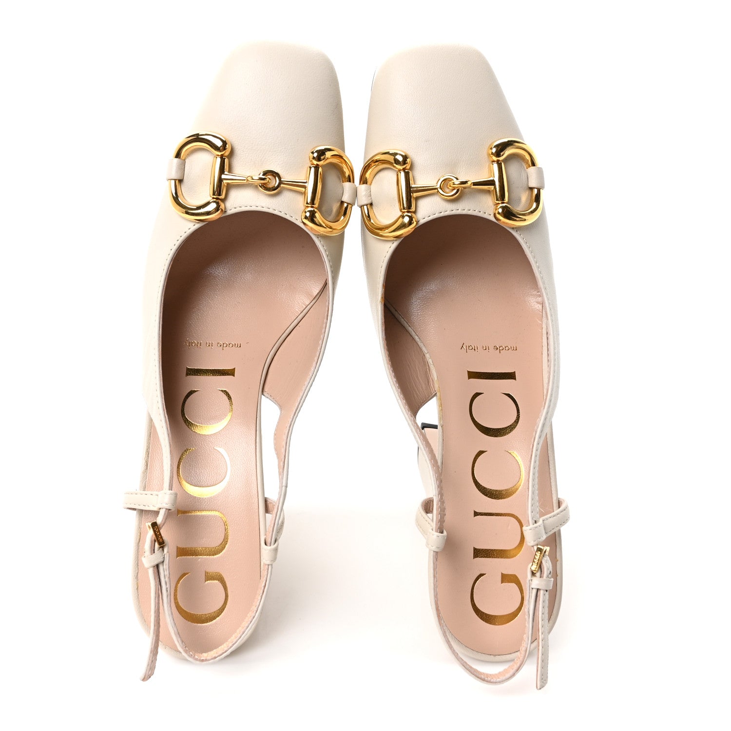 Gucci Nappa Horsebit Platform 35/120mm Slingback Pumps 36 New Mystic White 2 of 8
