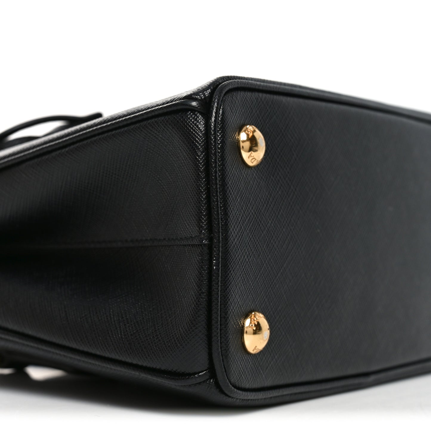 Saffiano Lux Micro Galleria Shoulder Bag Black