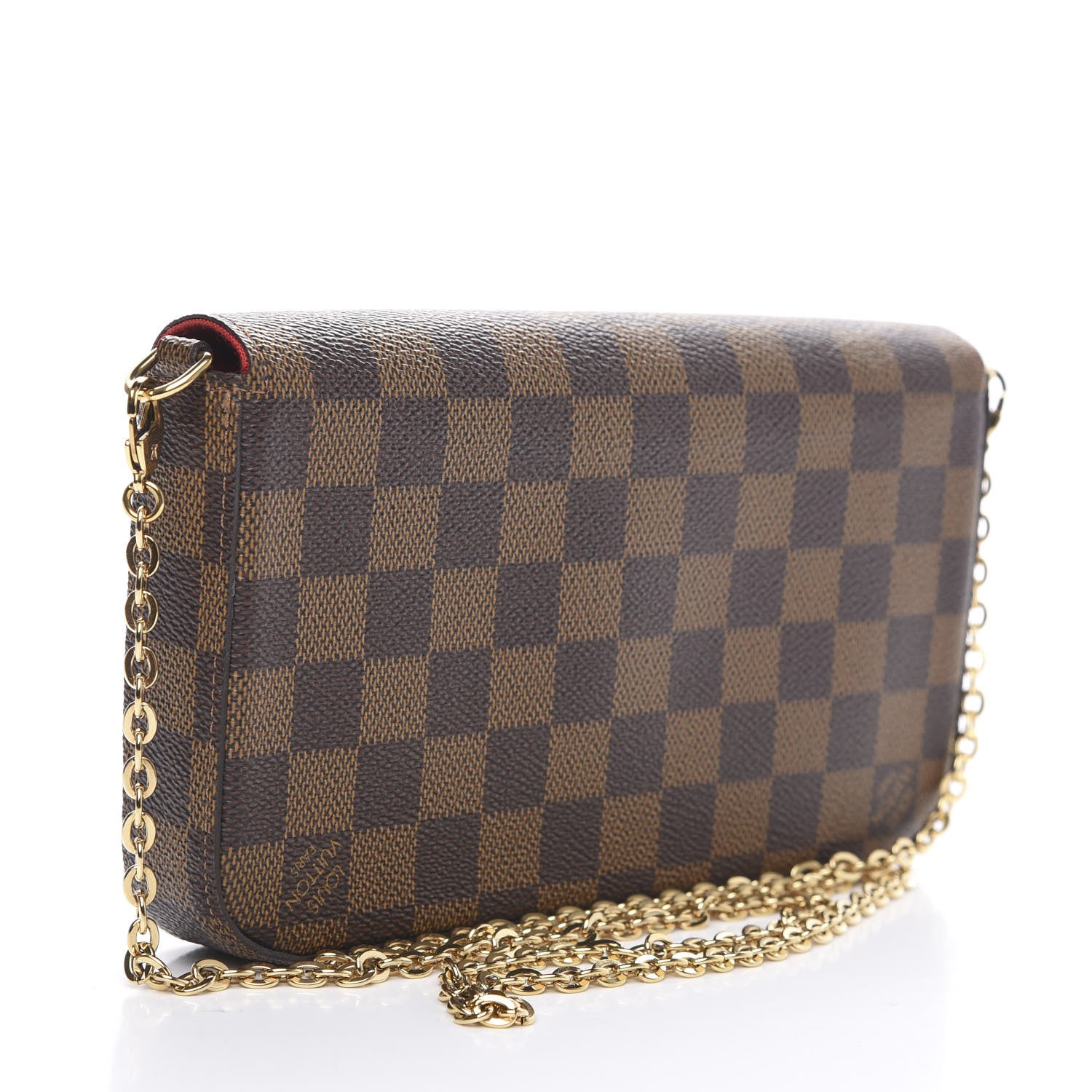 Louis Vuitton Damier Ebene Pochette Felicie Chain Wallet 2 of 12