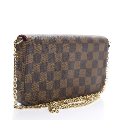 Louis Vuitton Damier Ebene Pochette Felicie Chain Wallet 2 of 12