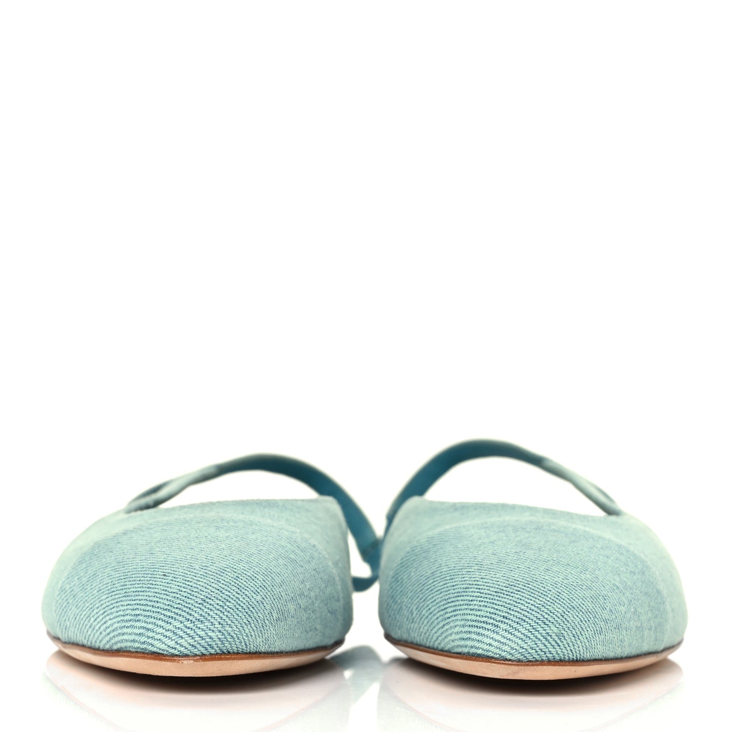 Denim Cap Toe CC Slingback Flats 36 Blue